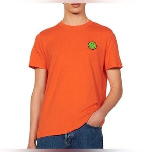 Sandro Orange Tee with Green Smiley